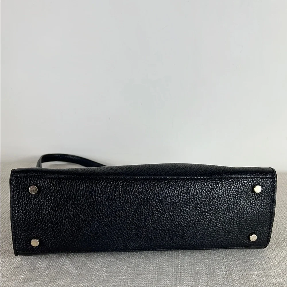 Kate Spade Cherry Street Black Pebbled Leather Shoulder Bag Bow Accent - Picture 10 of 10